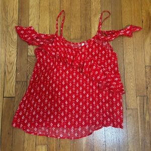 Xhilaration Red Ruffle Top
